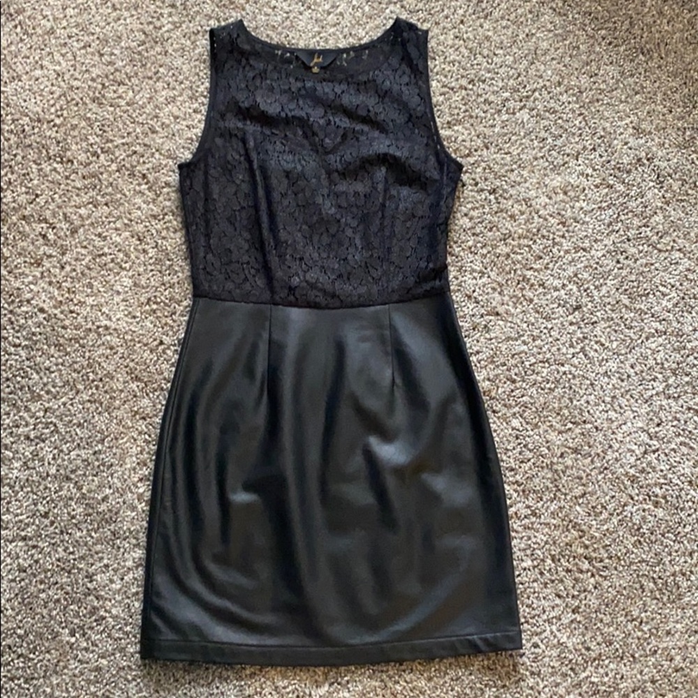 Jack BB Dakota lace vegan leather dress